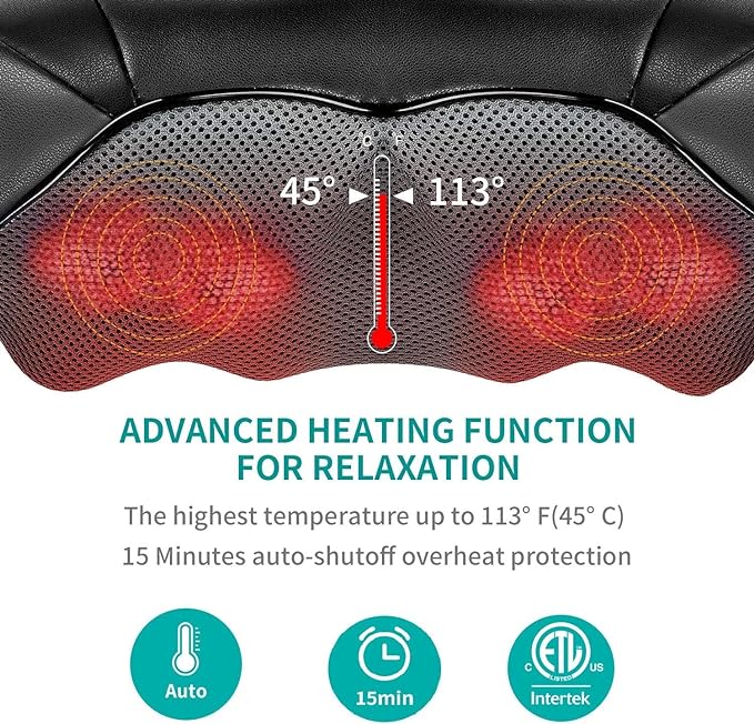 Neck and Back Massager - Deep Tissue and Heating