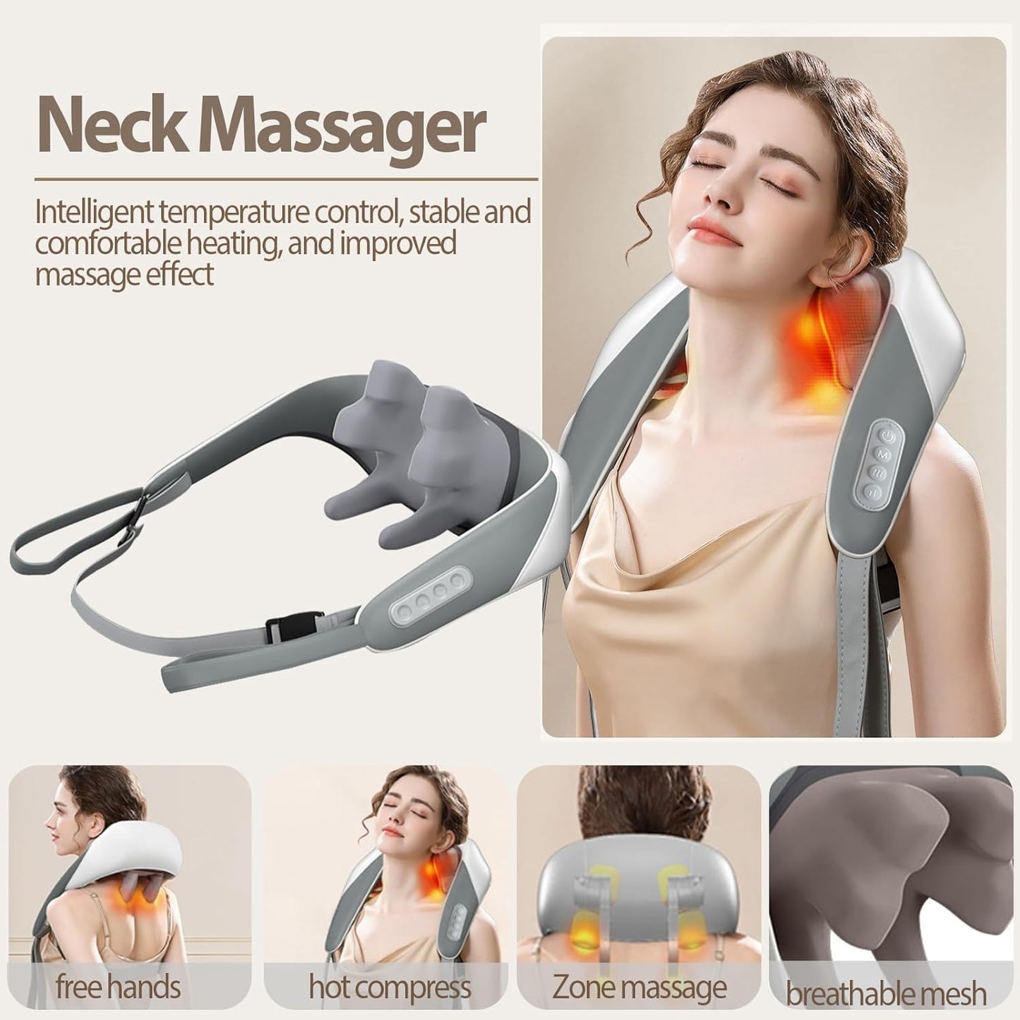 Neck and Back Massager - 6D and Heating