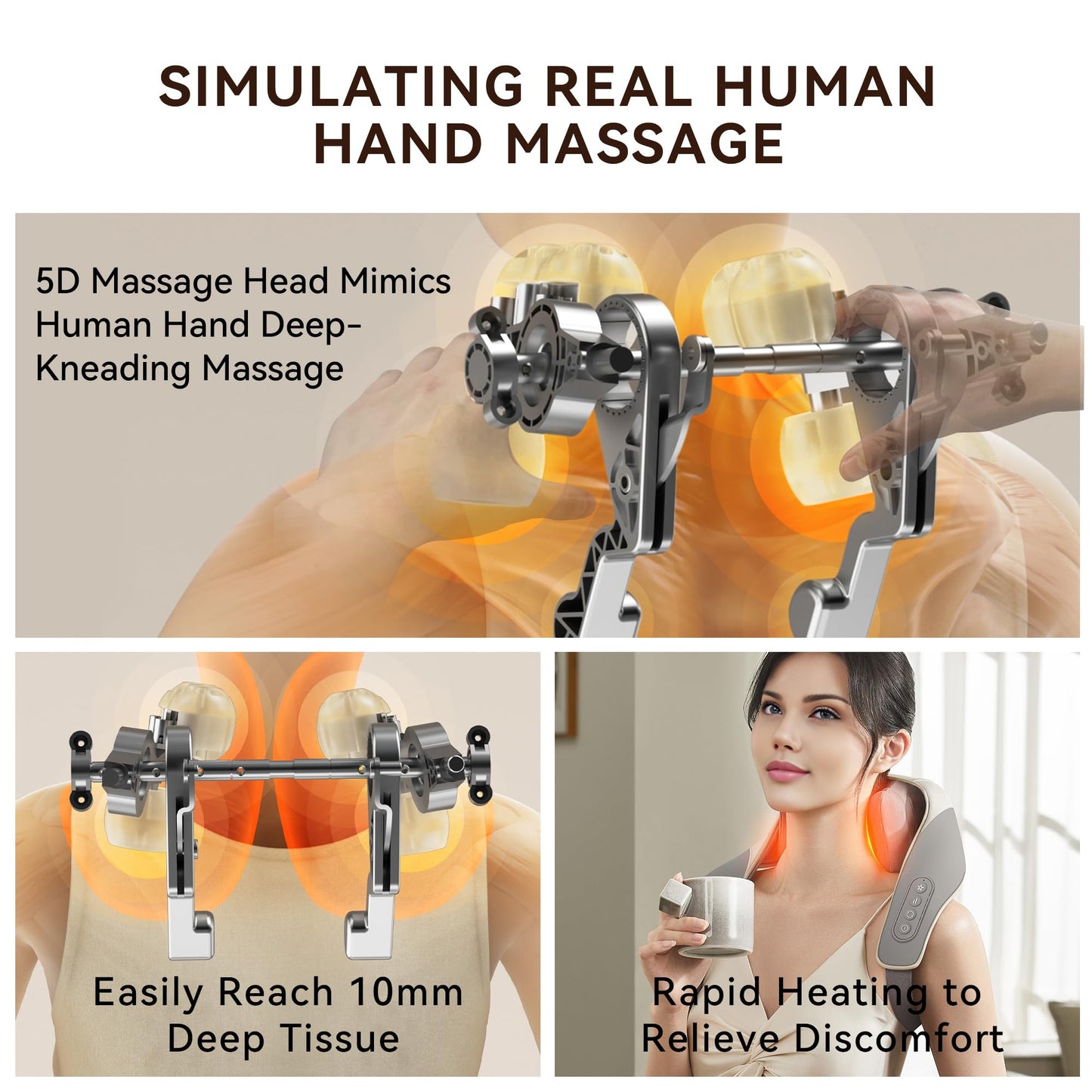 Neck and Back Massager - 6D and Heating